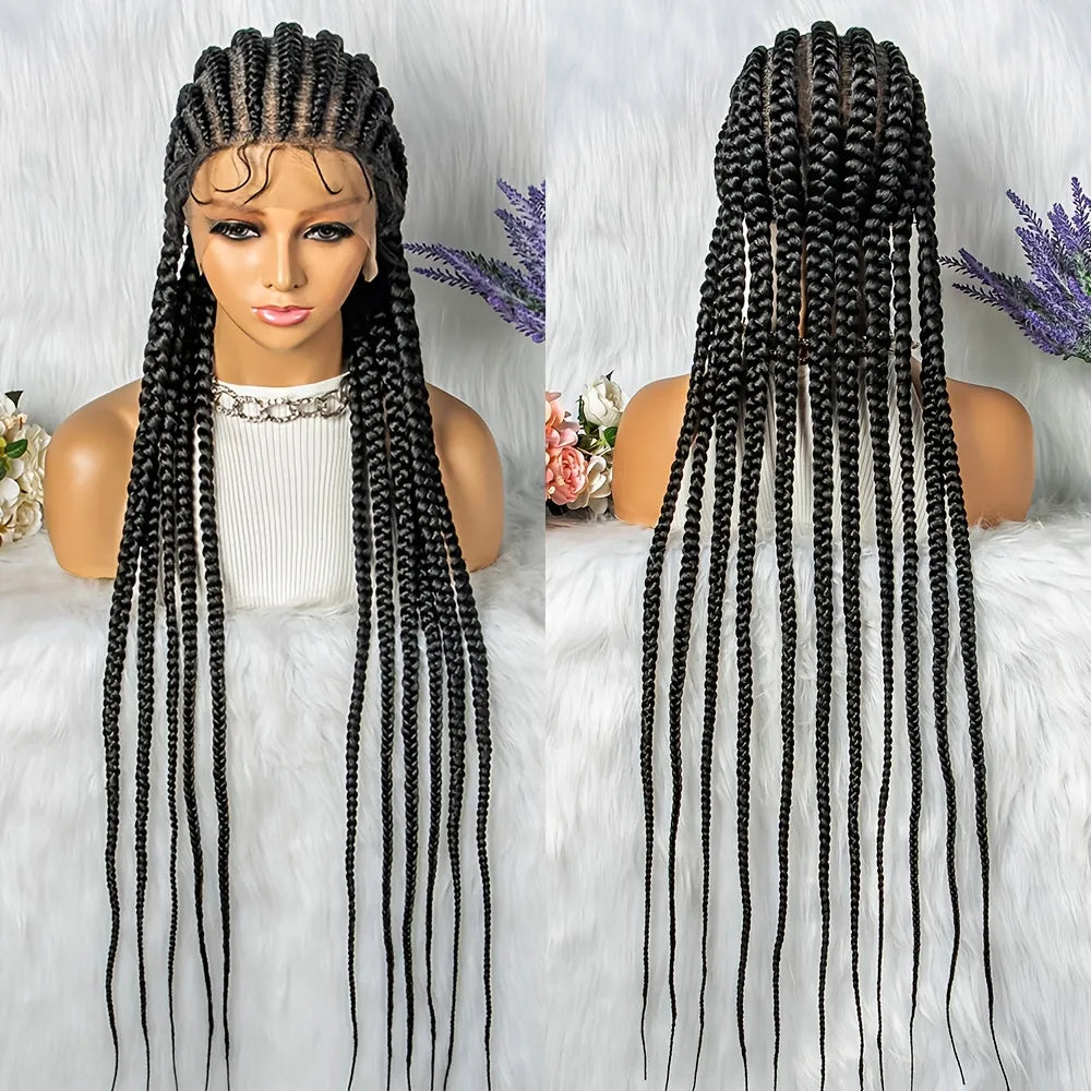 Layered Cornrows Braids Wigs 100% Handmade