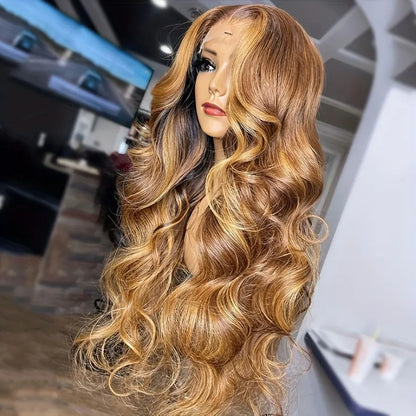 180% Honey Blonde 13x4 Lace Frontal Brazilian Remy Body Wave Human Hair Wig