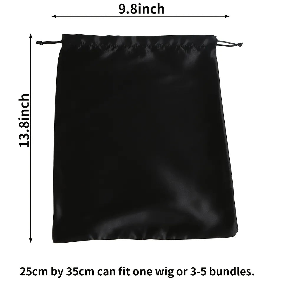 2Pcs Silky Satin Wig Bags