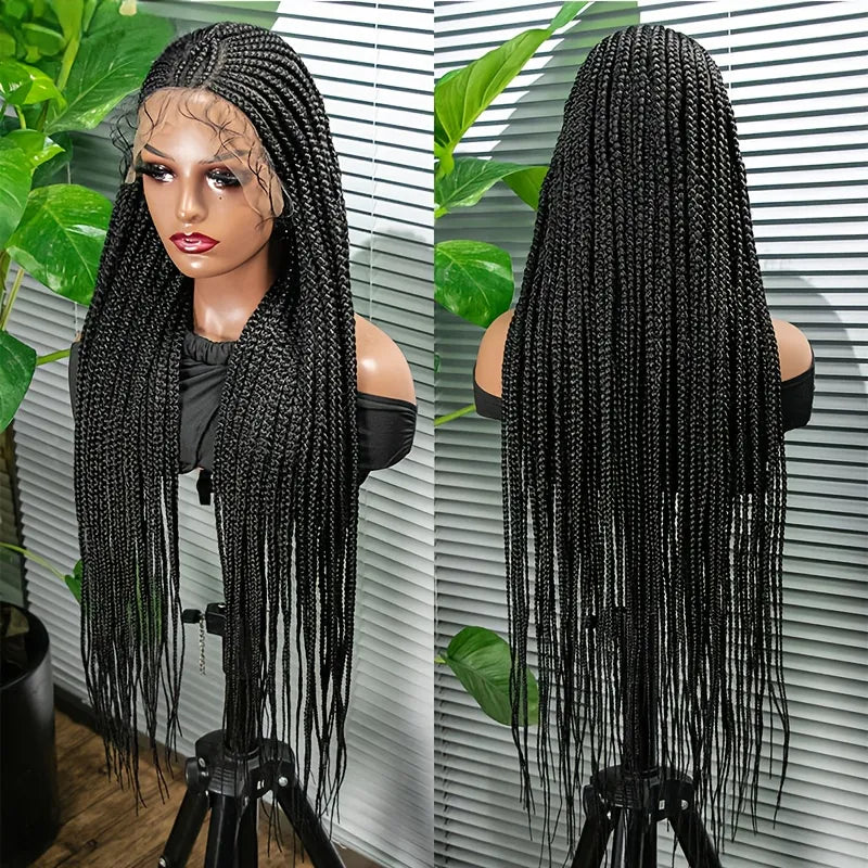 Braided Lace Wig Medium Braids 100% Handmade 