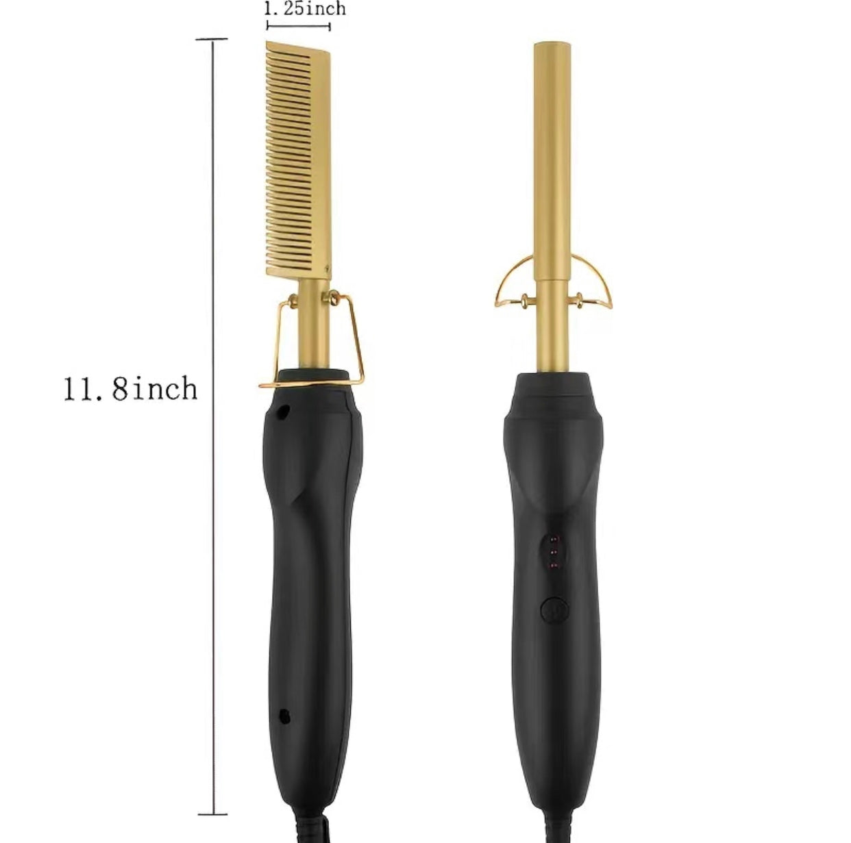 2 in 1 Hot comb straightner length