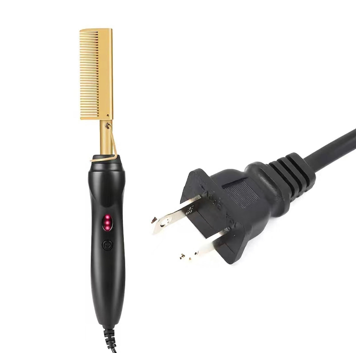 2 in 1 Hot comb straightner & plug