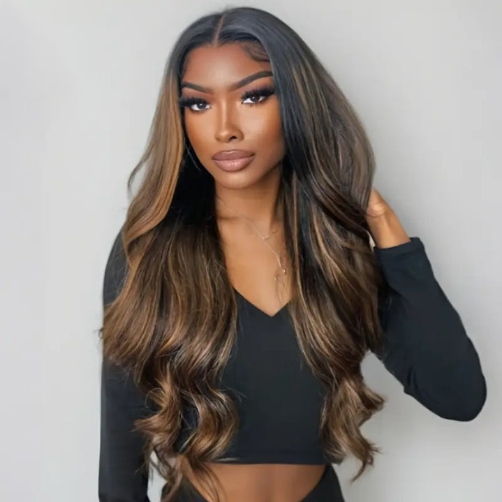 150% Ombré Highlights Honey Blonde 7x5 HD Lace Frontal Body Wave Human Hair Wig