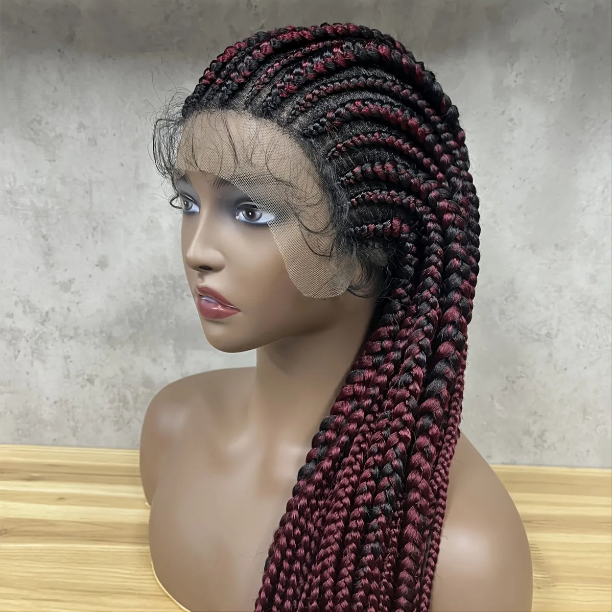 Layered Cornrows Braids Wigs 100% Handmade