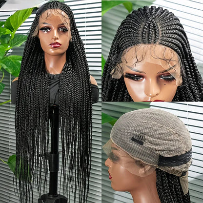 Braided Lace Wig Medium Braids 100% Handmade 