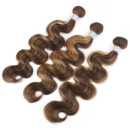 Ombre Honey Blonde Body Wave Brazilian Human Hair Bundles With 4x4 Lace Closure