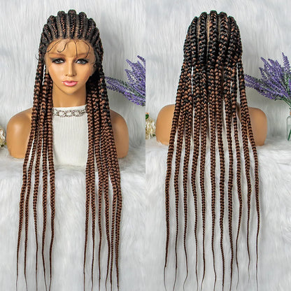 Layered Cornrows Braids Wigs 100% Handmade