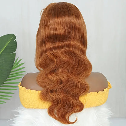 Turmeric Colored Human Hair Body Wave Wig