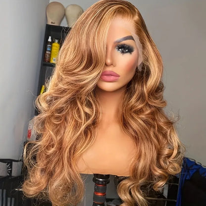 180% Honey Blonde 13x4 Lace Frontal Brazilian Remy Body Wave Human Hair Wig