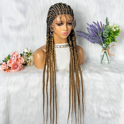 Layered Cornrows Braids Wigs 100% Handmade