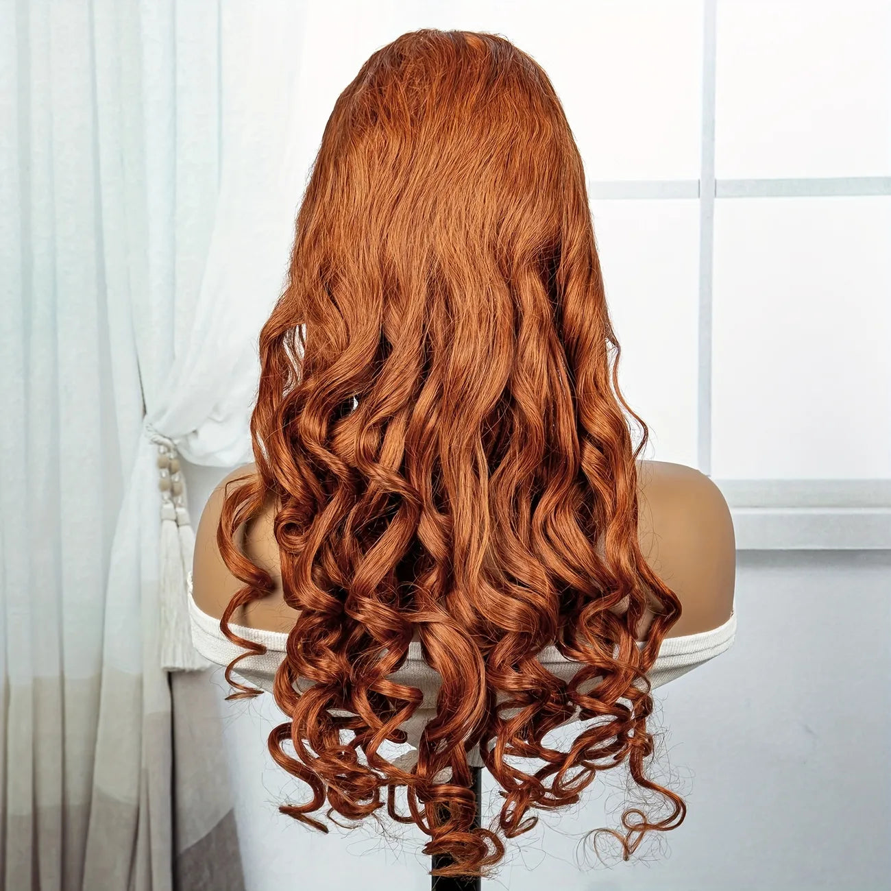 180% Ginger Orange Human Hair Loose Wave Pre-Plucked 13x4 Lace Frontal Glueless Wig