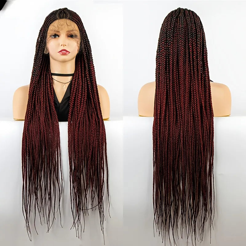 Braided Lace Wig Medium Braids 100% Handmade 