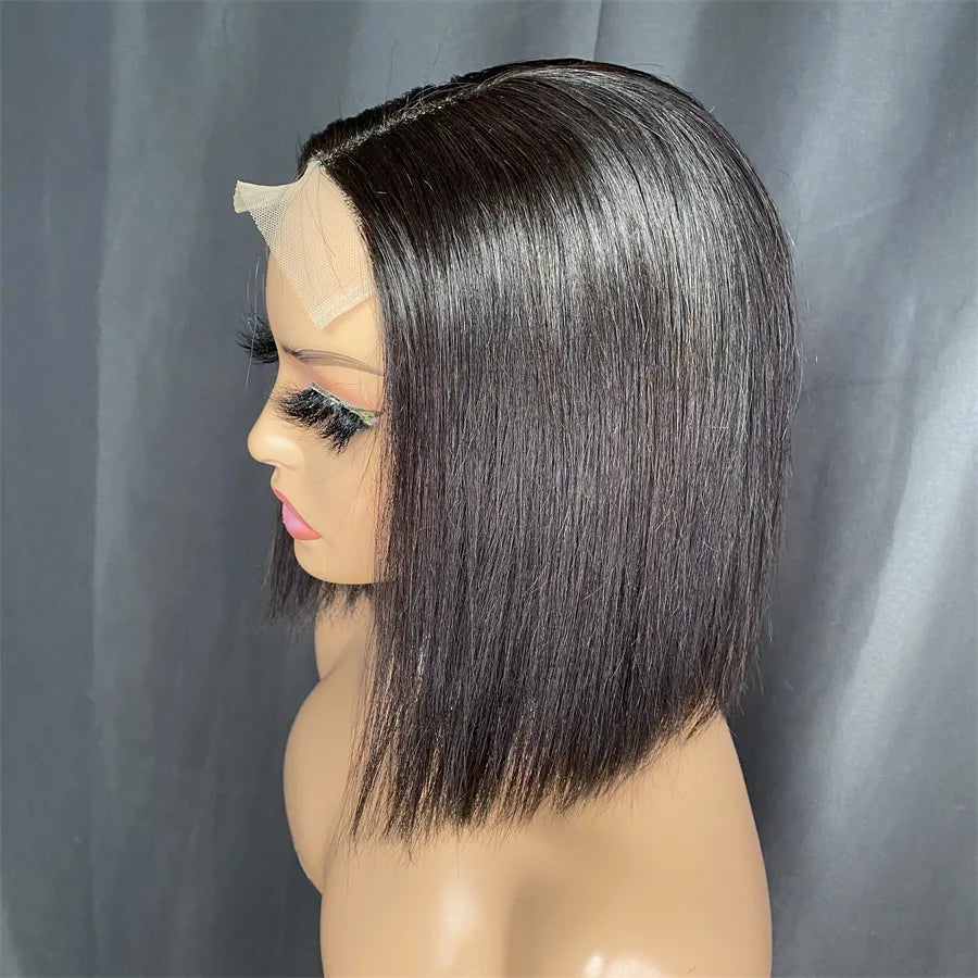 150% Ombre Natural Black 4×4 Closure Lace Human Hair Bob Wig