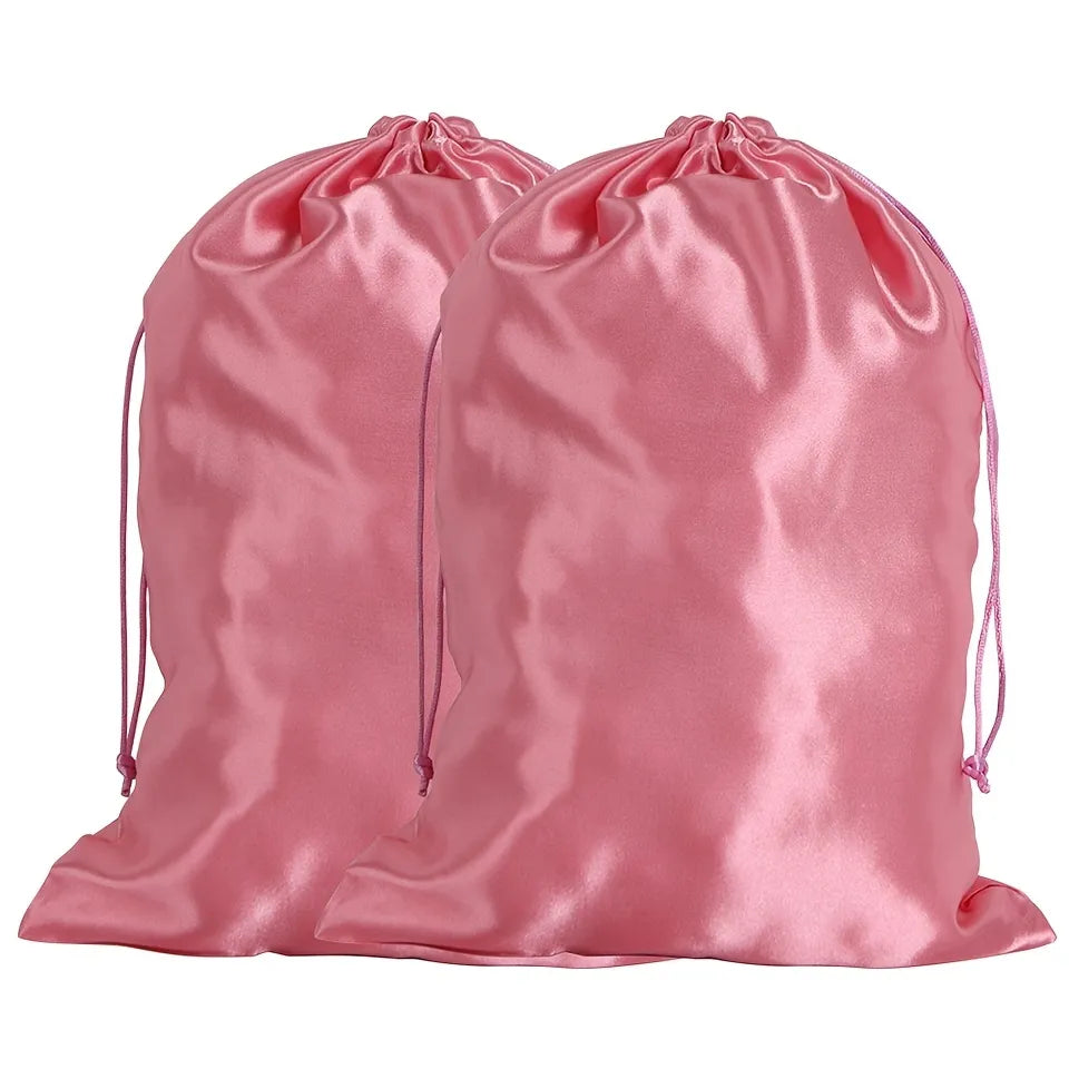 2Pcs Silky Satin Wig Bags