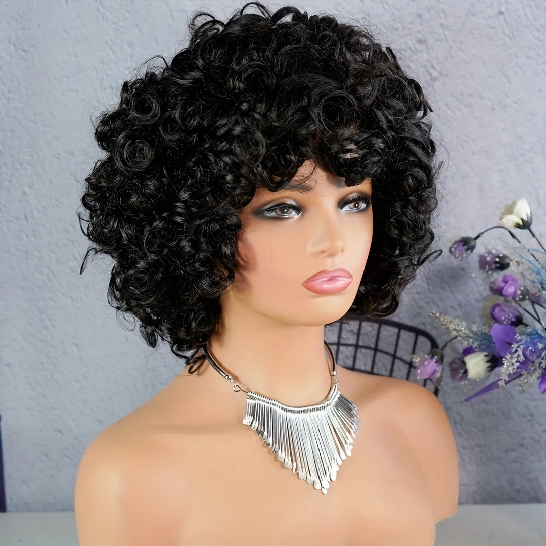 150% Egg Curls Bob Human Hair Wig