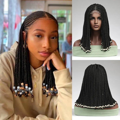 Braided Lace Wig Medium Braids 100% Handmade