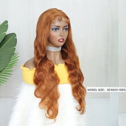 Turmeric Colored Human Hair Body Wave Wig