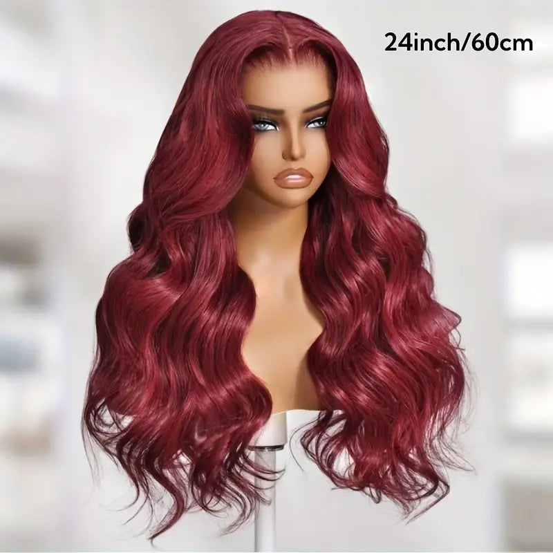 200% 99J Burgundy 13x4 Lace Frontal Body Wave Human Hair Wig