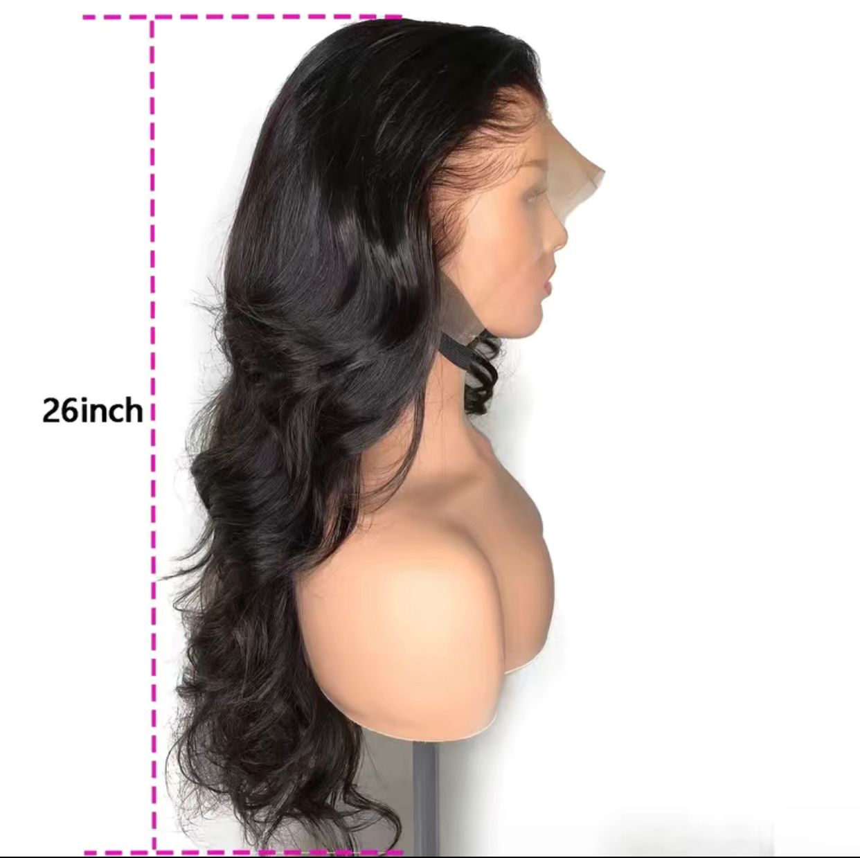 180% Natural Black 13x4 Lace Front Brazilian Remy Human Hair Body Wave Wig