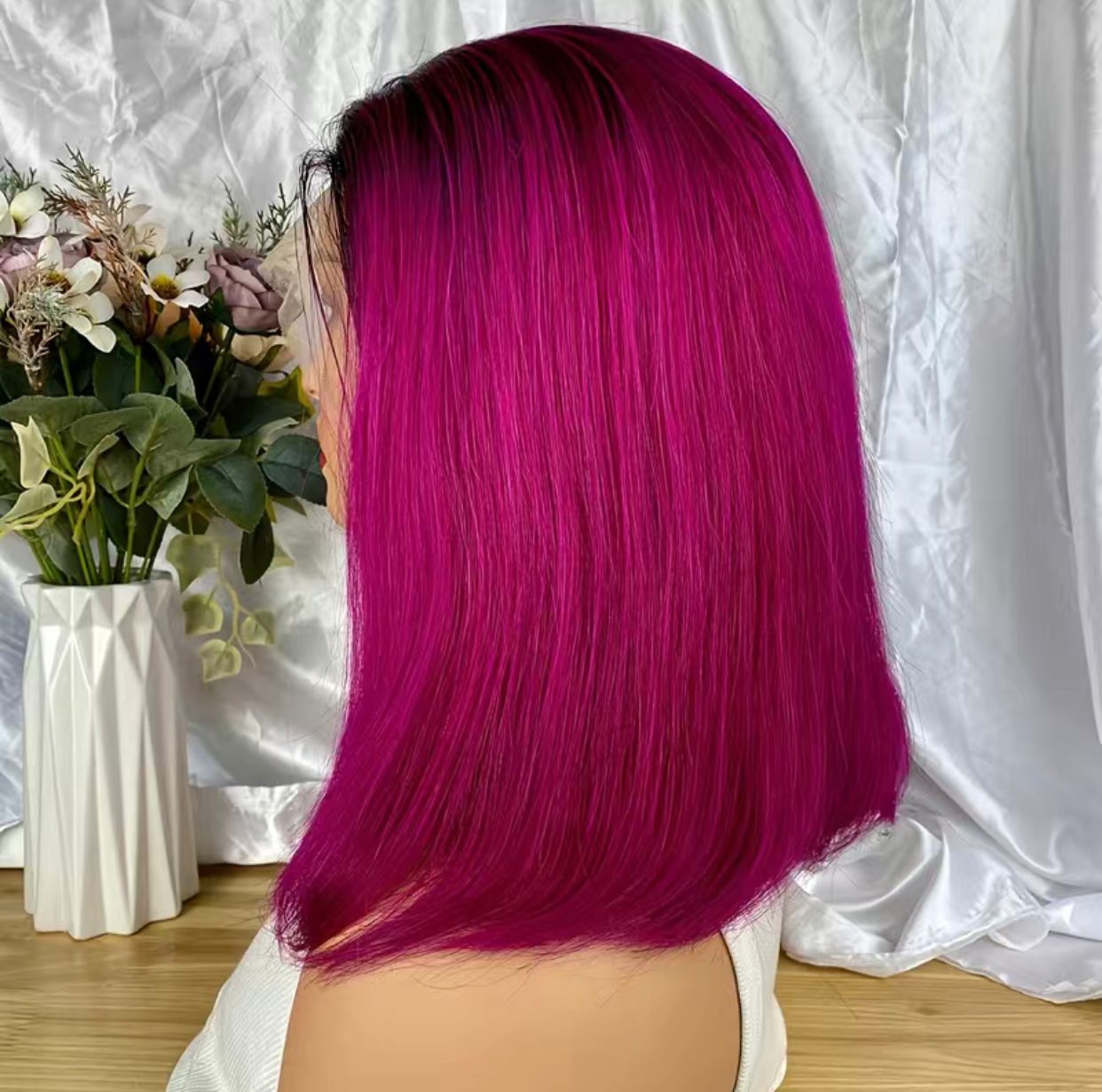 Ombré Pink 13x4 Lace Frontal Remy Human Hair Bob Wig