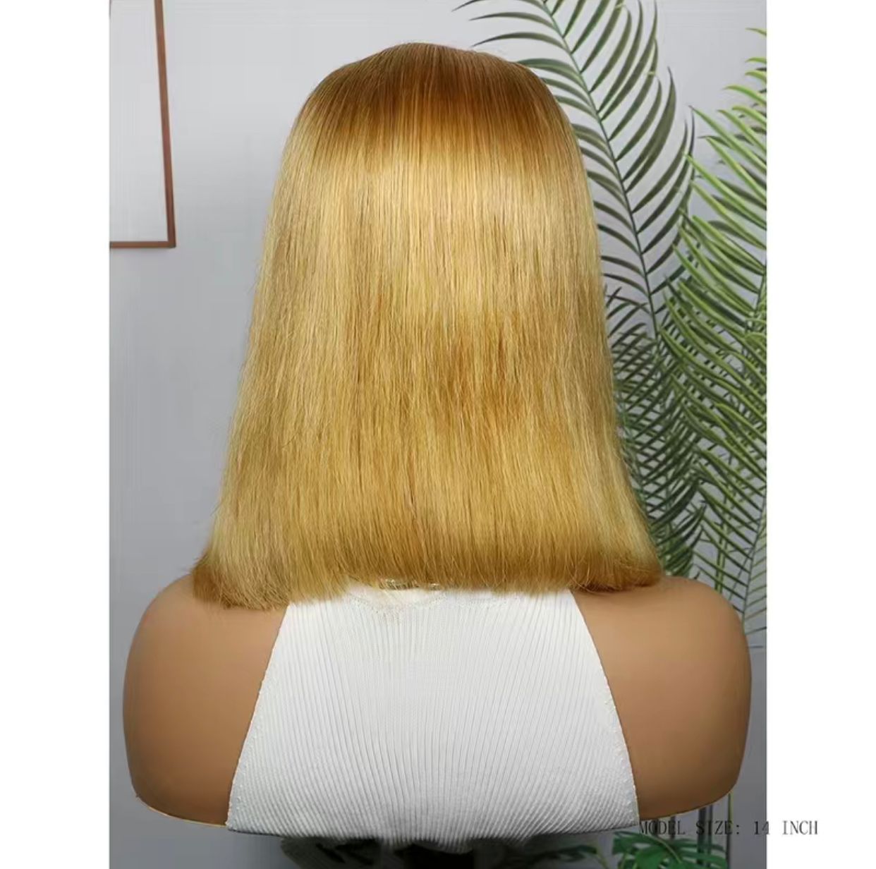 150% #27 Golden Blonde 4×4 Closure Lace Human Hair Bob Wig