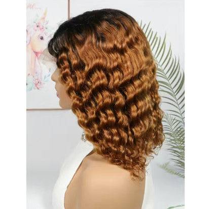 150% 1B/30 Ombre Black/Brown T Lace Front Human Hair