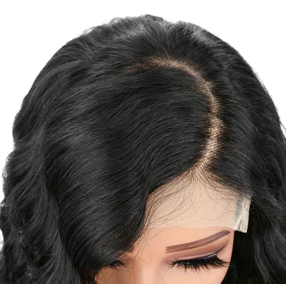 C Part 4×4 Lace Closure HD Transparent Human Hair Body Wave Lace Front Wig