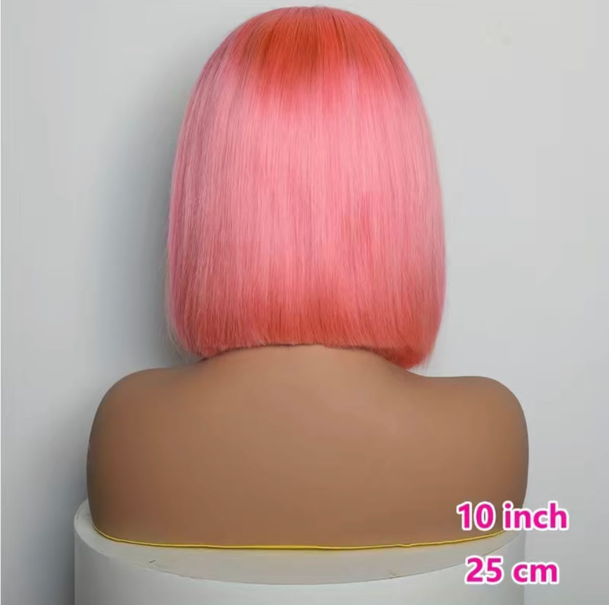 180% Baby Pink 13x4 Lace Frontal Straight 10A Brazilian Human Hair Bob Wig 