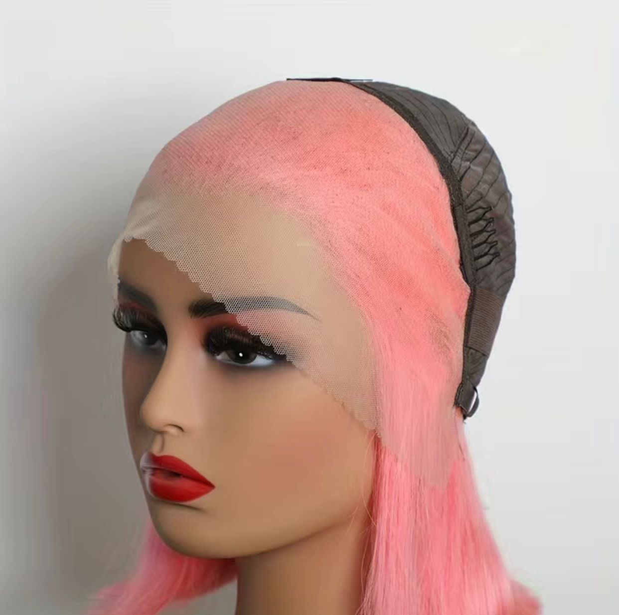 180% Baby Pink 13x4 Lace Frontal Straight 10A Brazilian Human Hair Bob Wig 