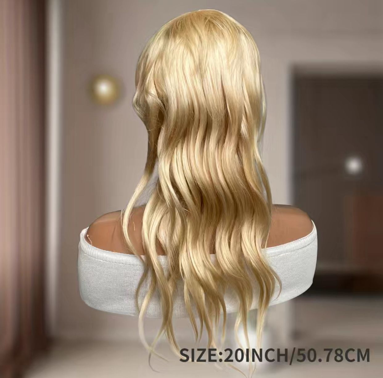 Honey Blonde Human Hair Body Wave Dovetail Mullet GluelessWig With Bangs