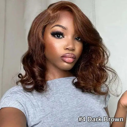 Body Wave Lace Front Wig, Dark Brown to Honey Brown, 180% Density HD Lace, Pre-Plucked Human Hair