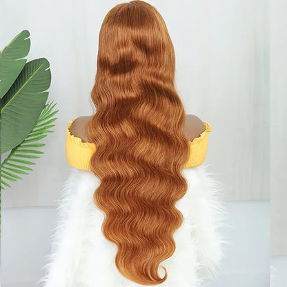 Turmeric Colored Human Hair Body Wave Wig