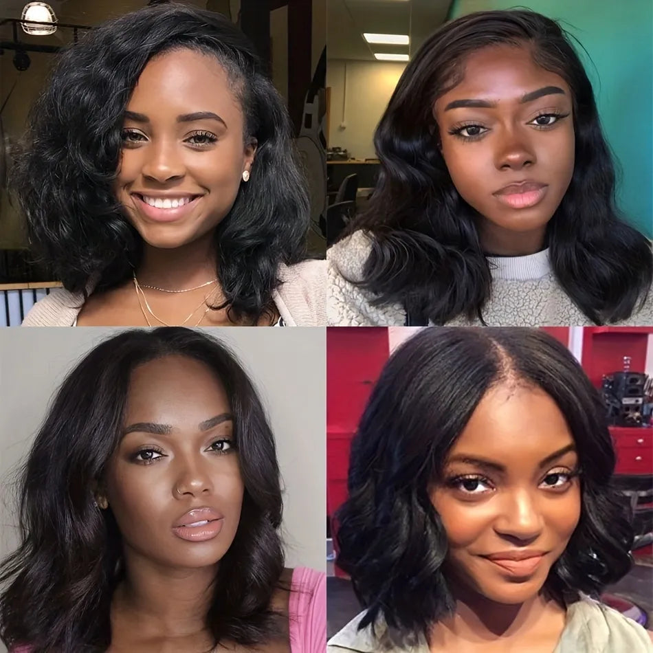 4x4 Lace Closure HD Transparent Human Hair Body Wave Pre-Plucked Glueless Lace Front Wig