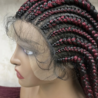 Layered Cornrows Braids Wigs 100% Handmade