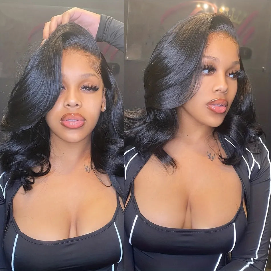 4x4 Lace Closure HD Transparent Human Hair Body Wave Pre-Plucked Glueless Lace Front Wig