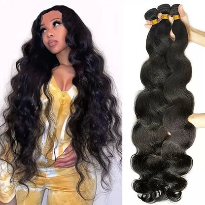 Brazilian Human Hair Body Wave 3 PCs Bundles Deals in Natural Black