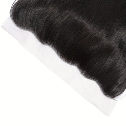 150% Natural Black 13x4 Brazilian Remy Hair Silky Straight Lace Frontal