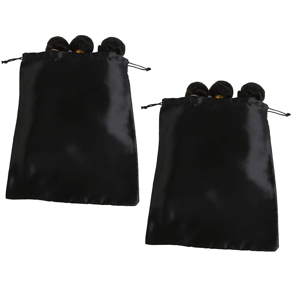 2Pcs Silky Satin Wig Bags