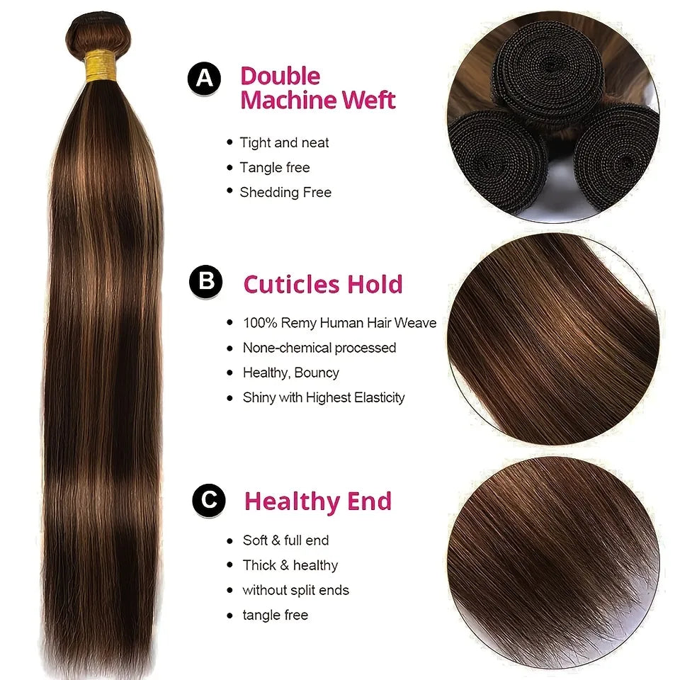 Ombre Honey Blonde Straight Brazilian Human Hair 1 Pc Bundle Deal