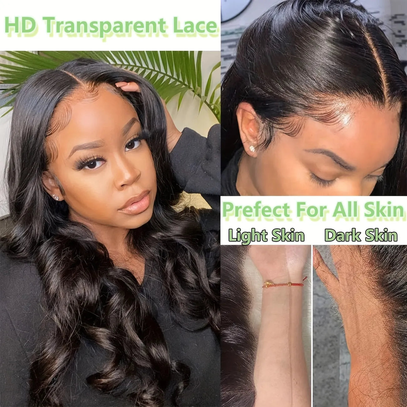 180% 360 Frontal Body Wave Human Hair Wigs HD Transparent Curly Pre Plucked Wig with Baby Hair