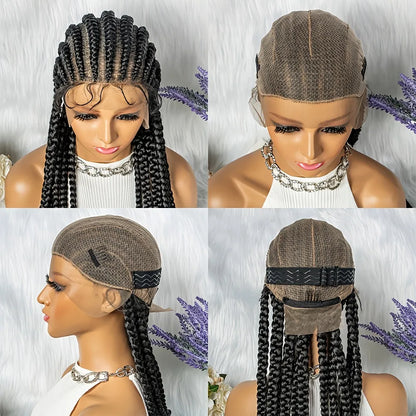 Layered Cornrows Braids Wigs 100% Handmade