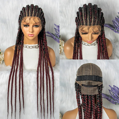 Layered Cornrows Braids Wigs 100% Handmade