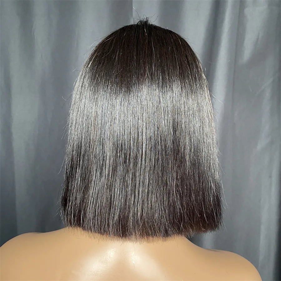 150% Ombre Natural Black 4×4 Closure Lace Human Hair Bob Wig