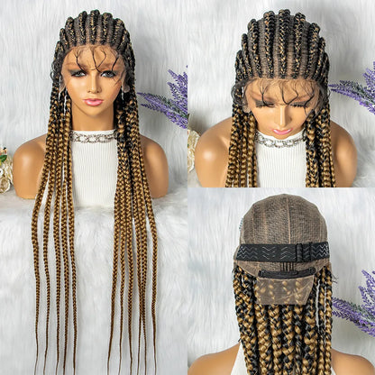 Layered Cornrows Braids Wigs 100% Handmade